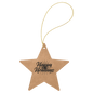 Personalized Light Brown Leatherette Star Ornament - Leatherette