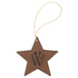 Personalized Dark Brown Leatherette Star Ornament - Leatherette