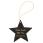 Personalized Black/Gold Leatherette Star Ornament - Leatherette