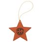 Personalized Rawhide Leatherette Star Ornament - Leatherette
