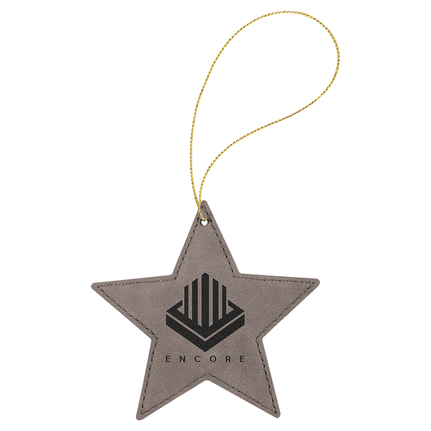 Personalized Gray Leatherette Star Ornament - Leatherette