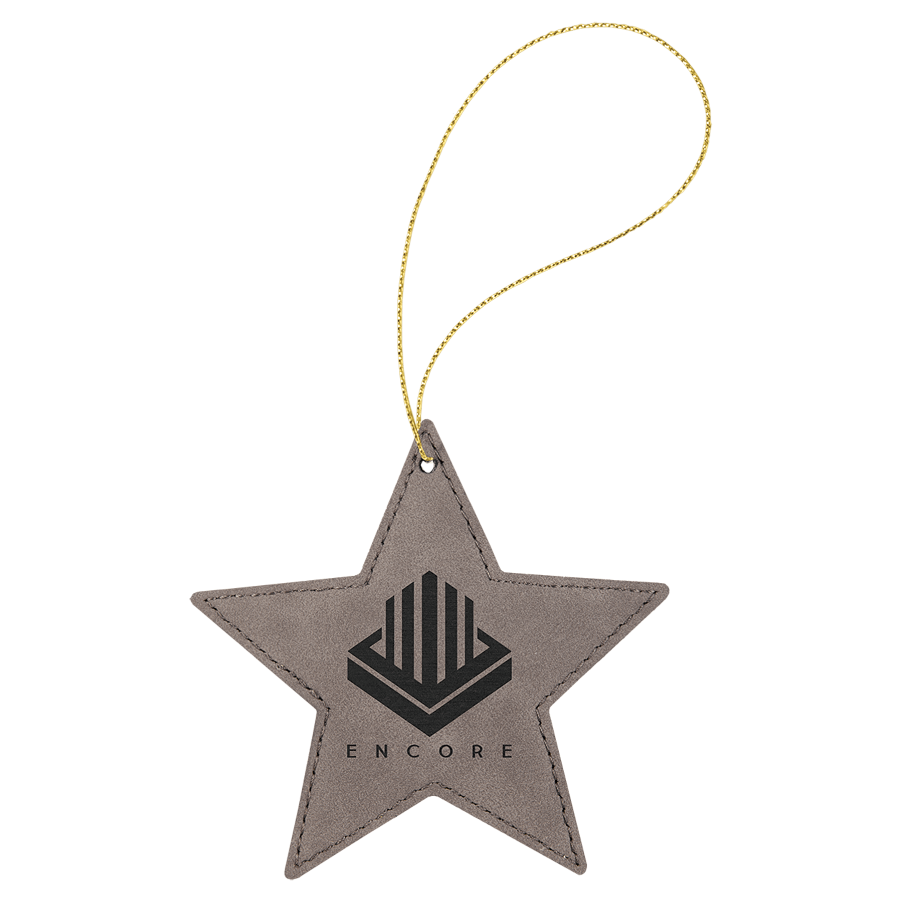 Personalized Gray Leatherette Star Ornament - Leatherette