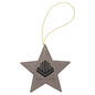 Personalized Gray Leatherette Star Ornament - Leatherette