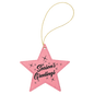 Personalized Pink Leatherette Star Ornament - Leatherette