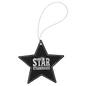 Personalized Black/Silver Leatherette Star Ornament - Leatherette