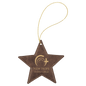 Personalized Rustic/Gold Leatherette Star Ornament - Leatherette