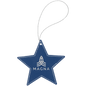 Personalized Blue/Silver Leatherette Star Ornament - Leatherette