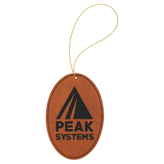 Personalized Rawhide Leatherette Oval Ornament - Leatherette