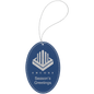 Personalized Blue/Silver Leatherette Oval Ornament - Leatherette