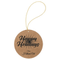 Personalized Light Brown Leatherette Round Ornament - Leatherette