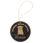 Personalized Black/Gold Leatherette Round Ornament - Leatherette