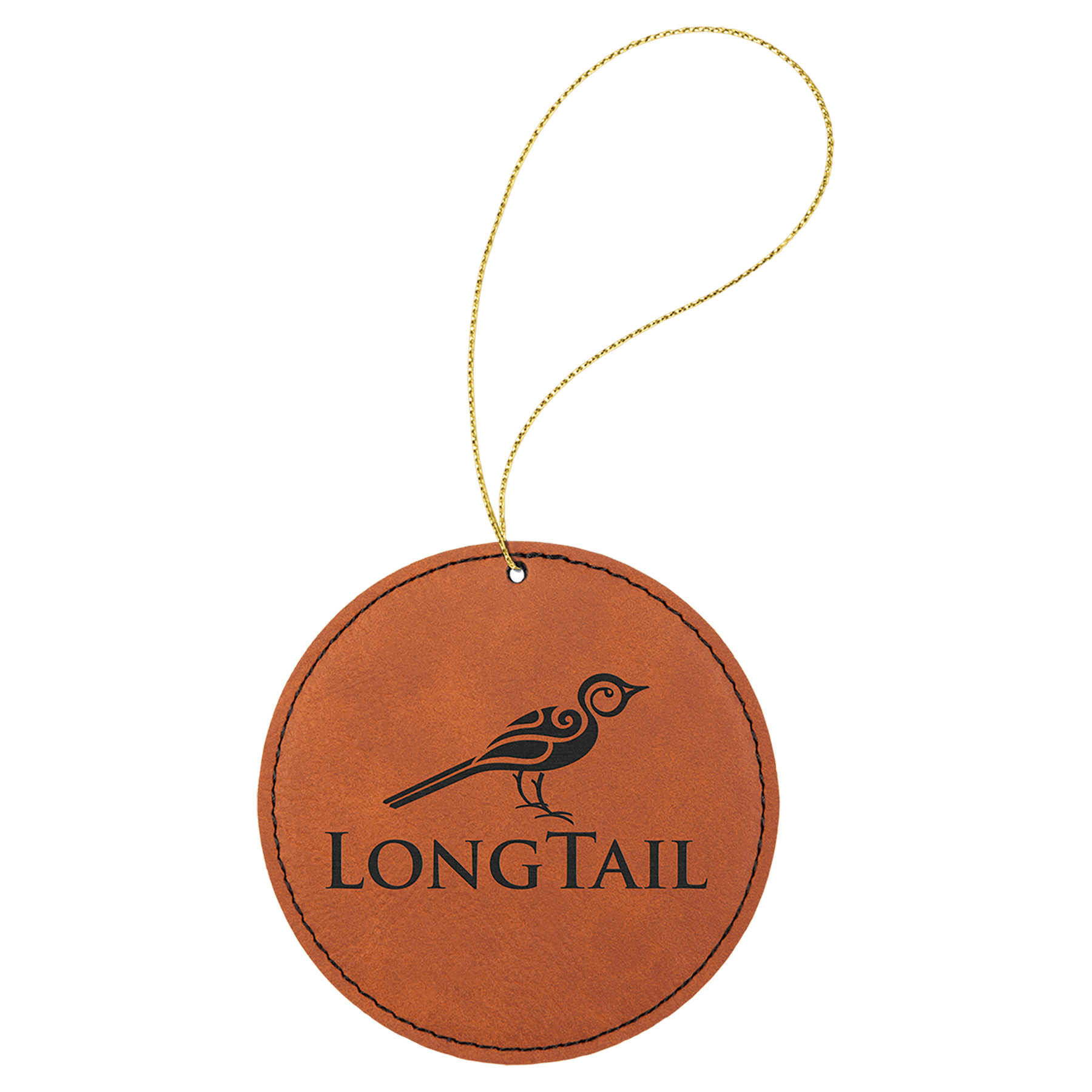 Personalized Rawhide Leatherette Round Ornament - Leatherette