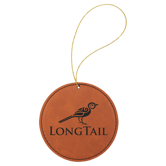 Personalized Rawhide Leatherette Round Ornament - Leatherette