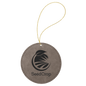 Personalized Gray Leatherette Round Ornament - Leatherette