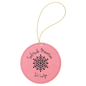 Personalized Pink Leatherette Round Ornament - Leatherette
