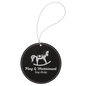 Personalized Black/Silver Leatherette Round Ornament - Leatherette