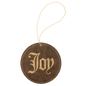 Personalized Rustic/Gold Leatherette Round Ornament - Leatherette