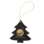 Personalized Black/Gold Leatherette Tree Ornament - Leatherette