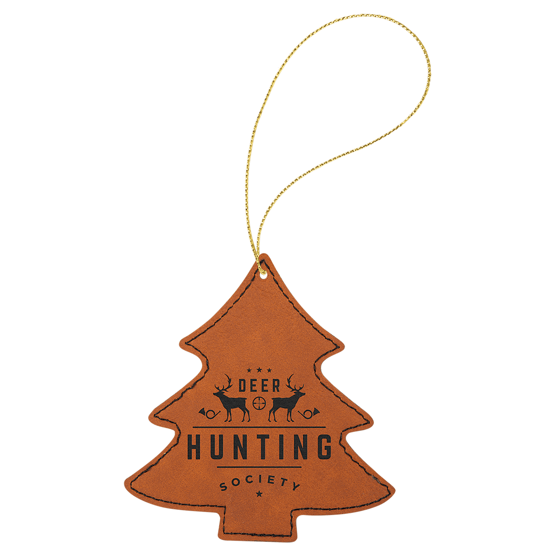 Personalized Rawhide Leatherette Tree Ornament - Leatherette