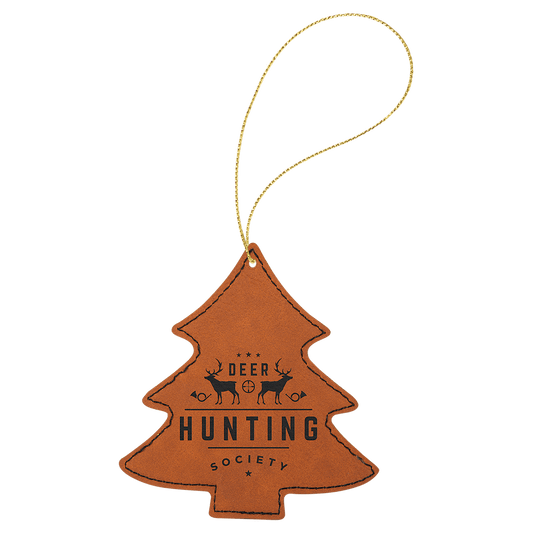 Personalized Rawhide Leatherette Tree Ornament - Leatherette
