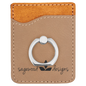 Personalized Light Brown Leatherette Phone Wallet with Ring - Leatherette