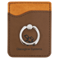 Personalized Dark Brown Leatherette Phone Wallet with Ring - Leatherette