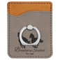 Personalized Gray Leatherette Phone Wallet with Ring - Leatherette