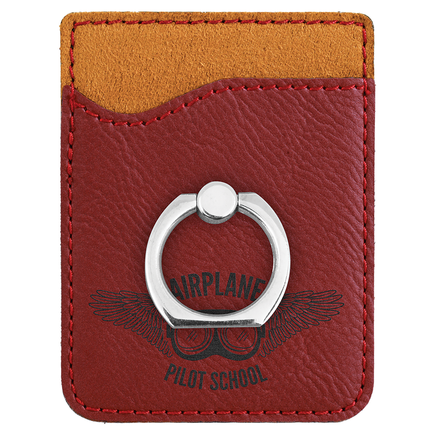 Personalized Rose Leatherette Phone Wallet with Ring - Leatherette