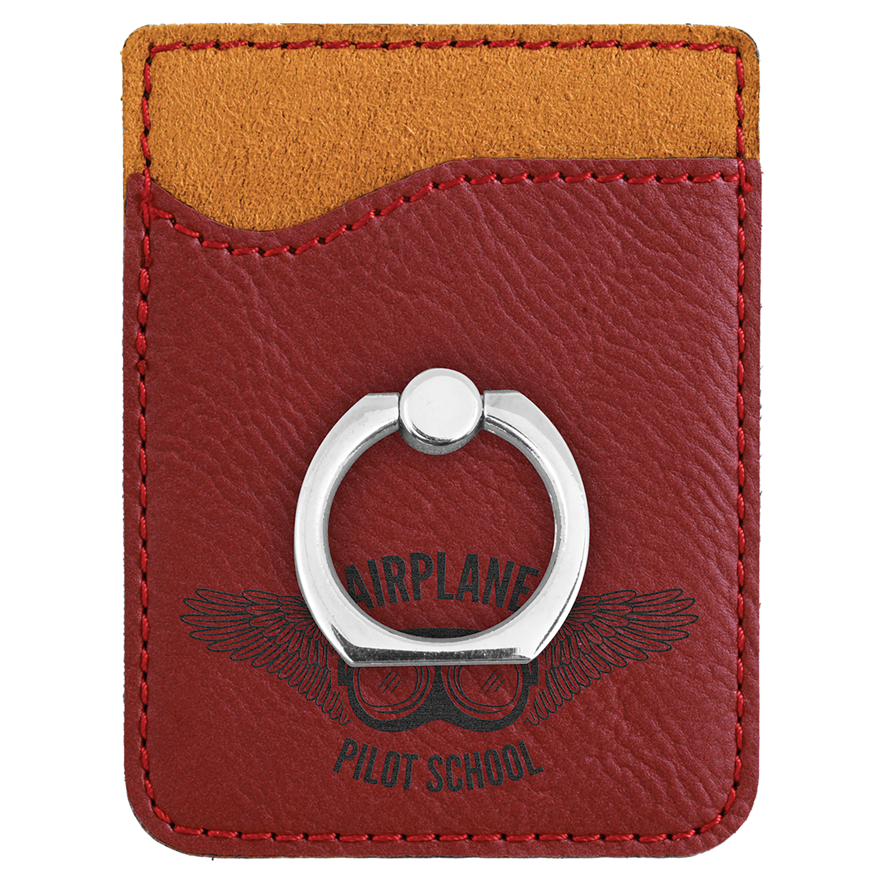 Personalized Rose Leatherette Phone Wallet with Ring - Leatherette