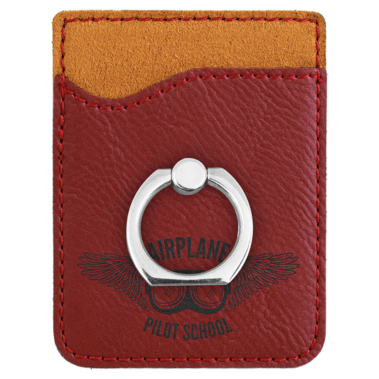 Personalized Rose Leatherette Phone Wallet with Ring - Leatherette