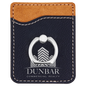 Personalized Black/Silver Leatherette Phone Wallet with Ring - Leatherette