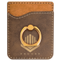 Personalized Rustic/Gold Leatherette Phone Wallet with Gold Ring - Leatherette