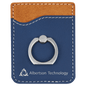 Personalized Blue/Silver Leatherette Phone Wallet with Ring - Leatherette