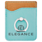 Personalized Teal Leatherette Phone Wallet with Ring - Leatherette