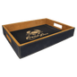 Custom Black/Gold Leatherette Serving Tray - Leatherette