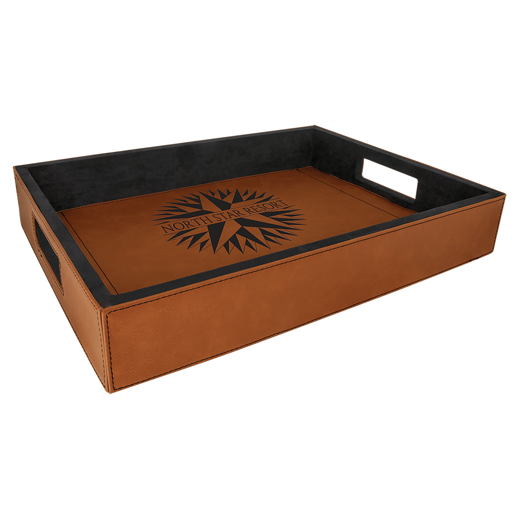 Custom Rawhide Leatherette Serving Tray - Leatherette
