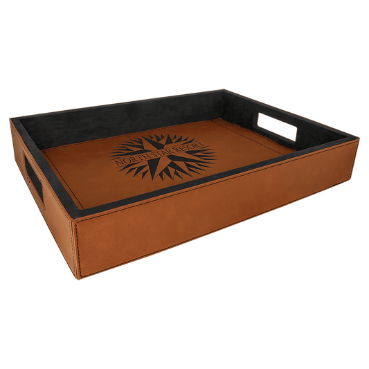 Custom Rawhide Leatherette Serving Tray - Leatherette