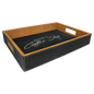 Custom Black/Silver Leatherette Serving Tray - Leatherette