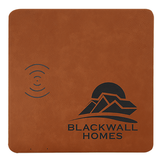 Personalized Rawhide Leatherette Charging Mat with USB Charging Cord - Leatherette