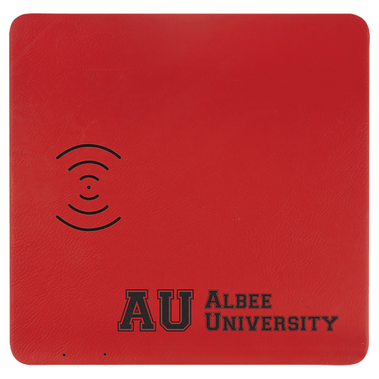 Personalized Red Leatherette Charging Mat with USB Charging Cord - Leatherette