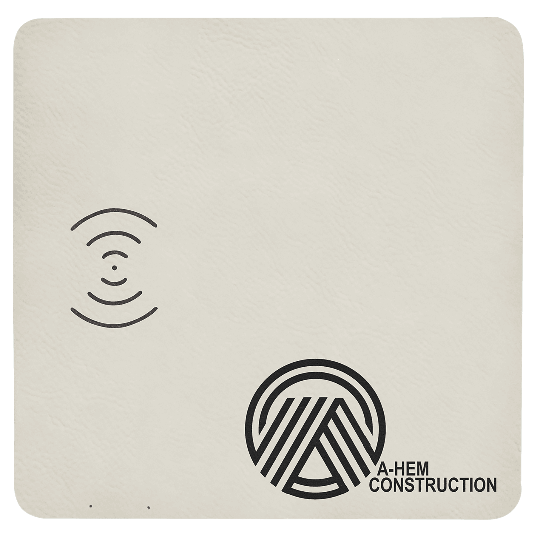 Personalized White Leatherette Charging Mat with USB Charging Cord - Leatherette
