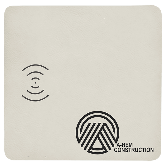 Personalized White Leatherette Charging Mat with USB Charging Cord - Leatherette