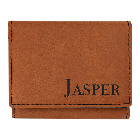 Personalized Rawhide Leatherette Trifold Wallet with RFD Blocking - Leatherette
