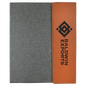 Personalized Gray with Rawhide/Black Leatherette Canvas Portfolio with Notepad - Leatherette