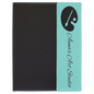 Personalized Black with Teal/Black Leatherette Canvas Portfolio with Notepad - Leatherette