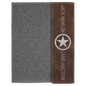 Personalized Gray with Rustic/Silver Leatherette Canvas Portfolio  with Notepad - Leatherette