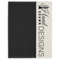 Personalized Black with White/Black Leatherette Canvas Portfolio with Notepad - Leatherette