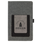 Personalized Gray with Gray/Black Canvas Journal with Leatherette Phone Pouch