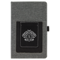 Personalized Gray with Black/Silver Canvas Journal with Leatherette Phone Pouch