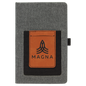 Personalized Gray with Rawhide/Black Canvas Journal with Leatherette Phone Pouch